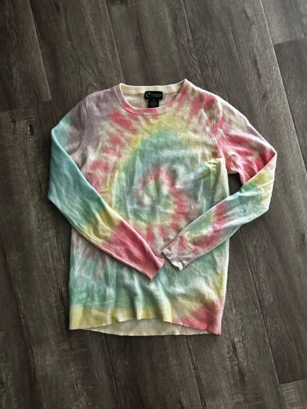 Bloomingdale’s Cashmere Pastel Tie Dye Sweater - XS